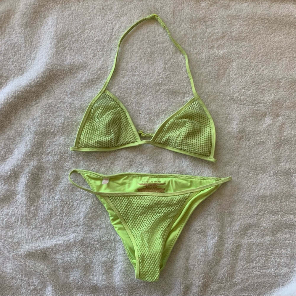 Victoria Secret Neon Yellow Bikini Swim Set